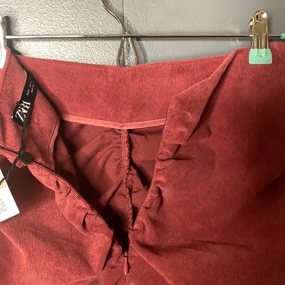 NWT‎ Zara Ruched Corduroy Mini Skirt  Size Small